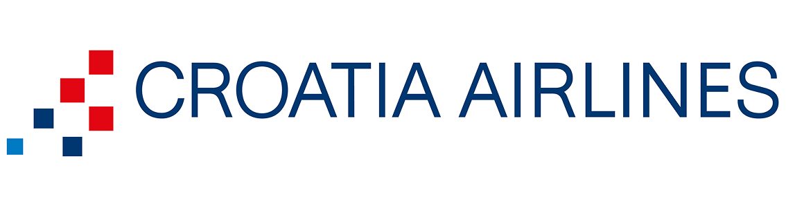 Croatia Airlines logo featuring a red and blue chequered pattern.