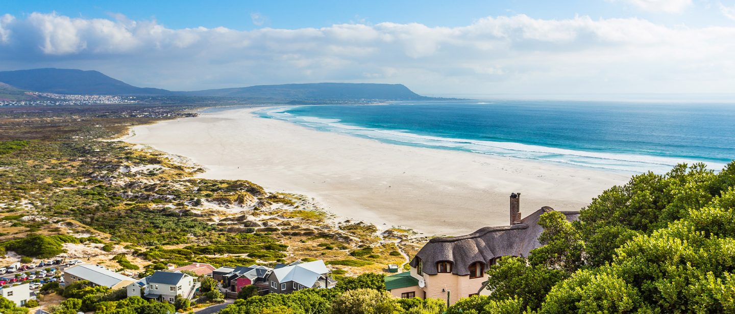 White sandy beach with turquoise blue water