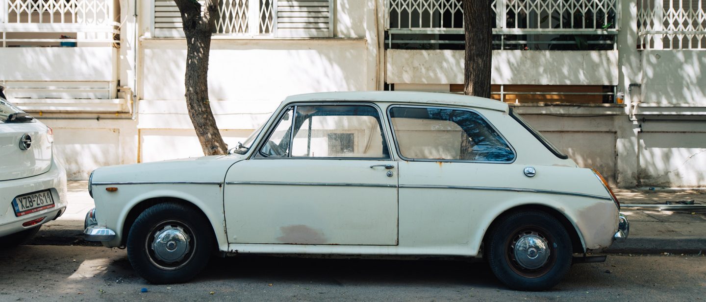 Vintage car in the Neos Kosmos district of Athens