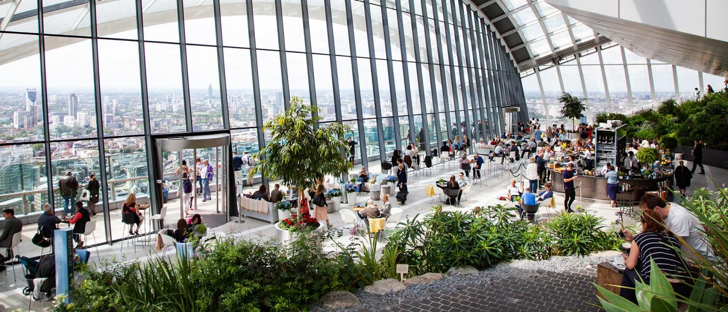 Sky Garden with a view of the London skyline