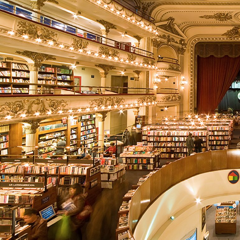 Interior view of the El Ateneo bookshop in Buenos Aires