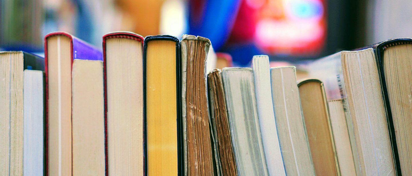 Close-up of a stack of books