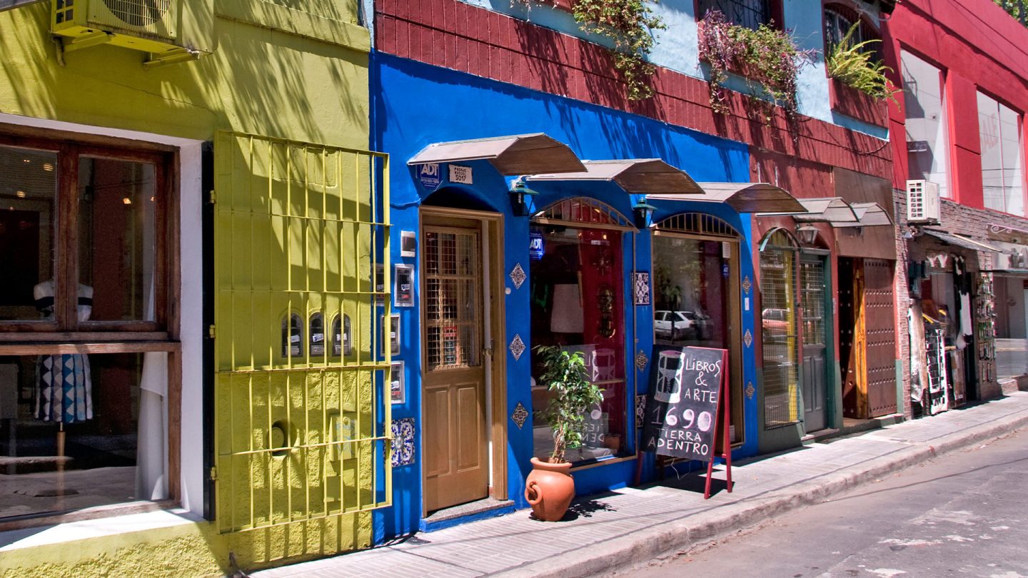 Colorful house facades in the Palermo district of Buenos Aires