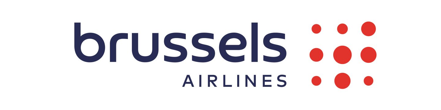 Brussels Airlines logo featuring a red dotted ‘B’ symbol.