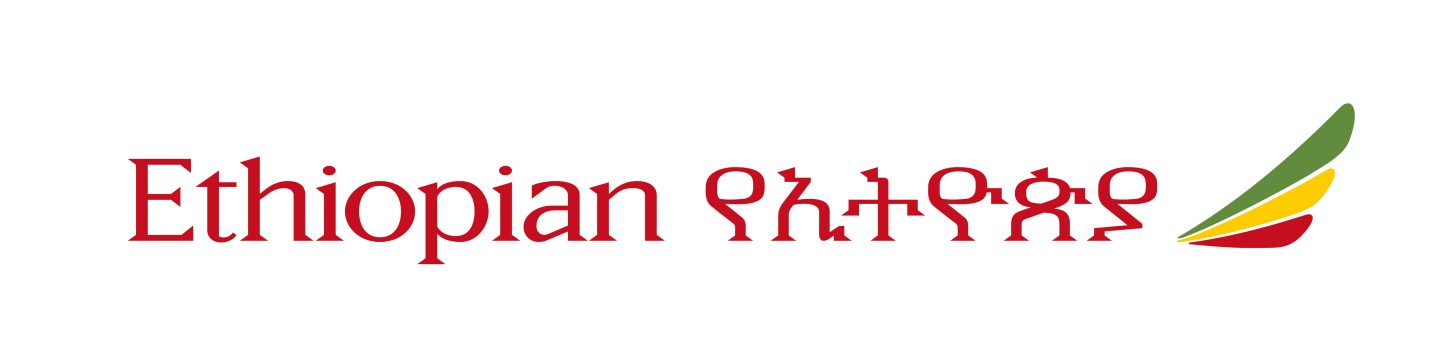Ethiopian Airlines logo featuring a green, yellow and red bird symbol.