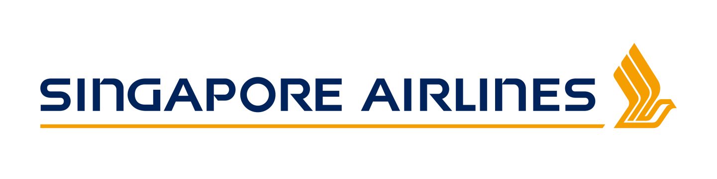 Singapore Airlines logo featuring a gold, stylised bird emblem.